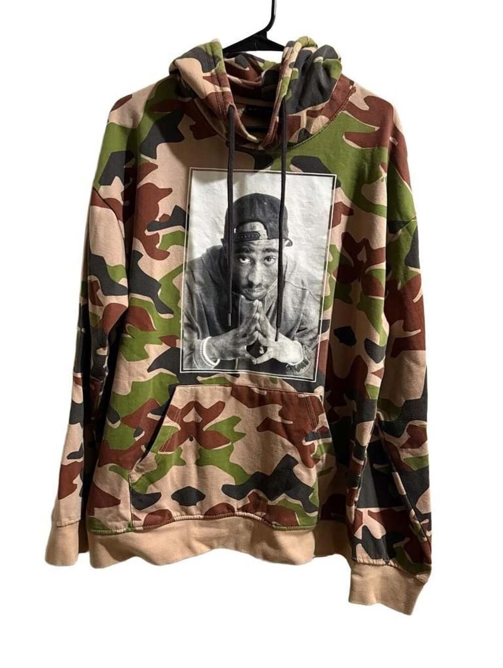Chemistry Tupac Shakur Camo Hoodie Size L